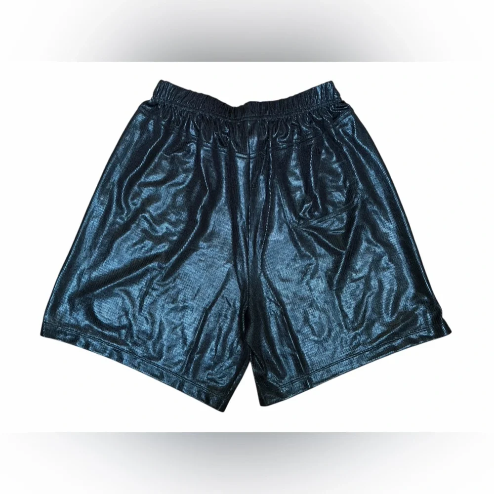 NEW Savage X‎ Fenty Chain Reaction Metallic Black Basketball Shorts Streetwear S